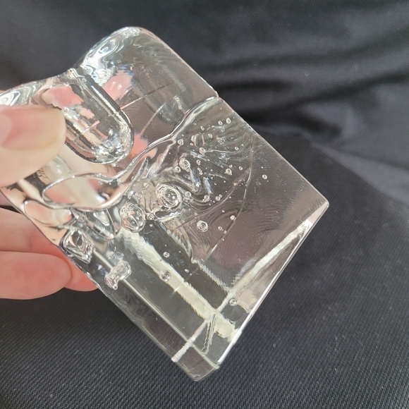 Iittala Arkipelago Finland Clear Glass Ice Block Triangle Candle Holder - Picture 9 of 12